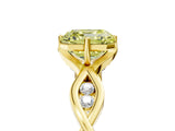 Yellow gold Fancy Yellow Asscher  Solitaire Twist Band with Leaf Prong Setting_31