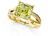 Yellow gold Fancy Yellow Asscher  Solitaire Twist Band with Pavé Accents and Four-Prong Setting_22
