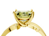 Yellow gold Fancy Yellow Asscher  Solitaire Twist Band with Pavé Accents and Four-Prong Setting_25
