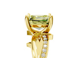 Yellow gold Fancy Yellow Asscher  Solitaire Twist Band with Pavé Accents and Four-Prong Setting_26