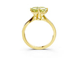 Yellow gold Fancy Yellow Asscher  Solitaire Twist Band with Pavé Diamonds and Four-Prong Setting_118