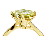 Yellow gold Fancy Yellow Asscher  Solitaire Twist Band with Pavé Diamonds and Four-Prong Setting_119