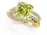 Yellow gold Fancy Yellow Asscher  Solitaire Twist Band with Pavé Setting and Four-Prong Setting_1