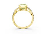 Yellow gold Fancy Yellow Asscher  Solitaire Twist Band with Pavé Setting and Four-Prong Setting_3