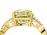 Yellow gold Fancy Yellow Asscher  Solitaire Twist Band with Pavé Setting and Four-Prong Setting_4