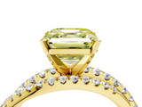 Yellow gold Fancy Yellow Asscher  Solitaire Twist Band with Pavé Setting and Four-Prong Setting_4
