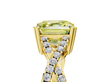 Yellow gold Fancy Yellow Asscher  Solitaire Twist Band with Pavé Setting and Four-Prong Setting_5