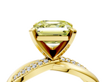 Yellow gold Fancy Yellow Asscher  Solitaire Twist Band with Pave Prong Setting_20