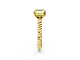 Yellow gold Fancy Yellow Asscher  Solitaire Twisted Band Prong Set Engagement Ring_53
