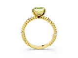 Yellow gold Fancy Yellow Asscher  Solitaire Twisted Band Prong Set Engagement Ring_54