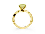 Yellow gold Fancy Yellow Asscher  Solitaire Twisted Band with Bead Prong Setting_71