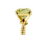 Yellow gold Fancy Yellow Asscher  Solitaire Twisted Band with Bead Prong Setting_73