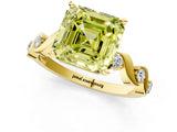Yellow gold Fancy Yellow Asscher  Solitaire Twisted Band with Prong Setting 1
