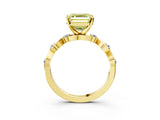 Yellow gold Fancy Yellow Asscher  Solitaire Twisted Band with Prong Setting 3