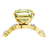 Yellow gold Fancy Yellow Asscher  Solitaire Twisted Band with Prong Setting 4