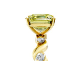 Yellow gold Fancy Yellow Asscher  Solitaire Twisted Band with Prong Setting 5
