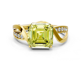 Yellow gold Fancy Yellow Asscher  Solitaire Twisted Band with Prong Setting_20