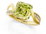 Yellow gold Fancy Yellow Asscher  Solitaire Twisted Band with Prong Setting_21