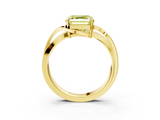 Yellow gold Fancy Yellow Asscher  Solitaire Twisted Band with Prong Setting_23