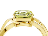 Yellow gold Fancy Yellow Asscher  Solitaire Twisted Band with Prong Setting_24