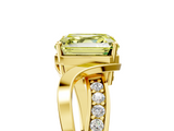 Yellow gold Fancy Yellow Asscher  Solitaire Twisted Band with Prong Setting_25