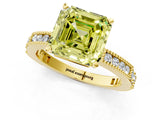Yellow gold Fancy Yellow Asscher  Solitaire with Pavé Band and Four-Prong Setting_52