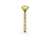 Yellow gold Fancy Yellow Asscher  Solitaire with Pavé Band and Four-Prong Setting_53