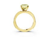 Yellow gold Fancy Yellow Asscher  Solitaire with Pavé Band and Four-Prong Setting_54