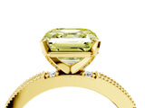 Yellow gold Fancy Yellow Asscher  Solitaire with Pavé Band and Four-Prong Setting_55