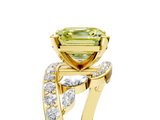 Yellow gold Fancy Yellow Asscher  Solitaire with Pavé Twist Band and Four-Prong Setting_5