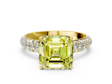 Yellow gold Fancy Yellow Asscher  Solitaire with Pave Band and Four-Prong Setting_23
