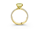 Yellow gold Fancy Yellow Asscher  Solitaire with Pave Band and Four-Prong Setting_26