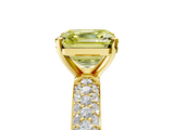 Yellow gold Fancy Yellow Asscher  Solitaire with Pave Band and Four-Prong Setting_28