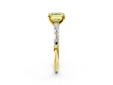 Yellow gold Fancy Yellow Asscher  Solitaire with Side Baguettes and Channel Set Band_2
