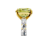 Yellow gold Fancy Yellow Asscher  Solitaire with Side Baguettes and Channel Set Band_5