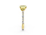 Yellow gold Fancy Yellow Asscher  Solitaire with Side Stones on a Pavé Band and Four-Prong Setting_2