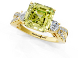 Yellow gold Fancy Yellow Asscher  Three-Stone Diamond Ring with Pavé Split Shank and Four-Prong Setting_18