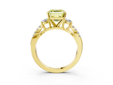 Yellow gold Fancy Yellow Asscher  Three-Stone Diamond Ring with Pavé Split Shank and Four-Prong Setting_20