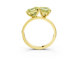 Yellow gold Fancy Yellow Asscher  and Emerald Cut Toi Moi Ring with Prong Setting_46