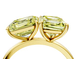 Yellow gold Fancy Yellow Asscher  and Emerald Cut Toi Moi Ring with Prong Setting_47