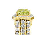 Yellow gold Fancy Yellow Cushion -Cut Halo Diamond Ring with Split Shank and Four-Prong Setting_107