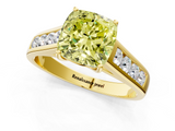 Yellow gold Fancy Yellow Cushion  Brilliant Channel-Set Solitaire Ring with Four-Prong Setting_38