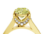 Yellow gold Fancy Yellow Cushion  Brilliant Cut Diamond Engagement Ring with Pavé Band and Four-Prong Setting_52