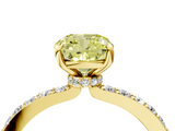 Yellow gold Fancy Yellow Cushion  Brilliant Pavé Band Solitaire with Four-Prong Setting_52