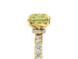 Yellow gold Fancy Yellow Cushion  Brilliant Pavé Band Solitaire with Four-Prong Setting_53