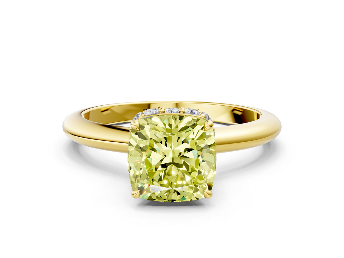 Yellow gold Fancy Yellow Cushion  Brilliant Solitaire Engagement Ring with Six-Prong Setting and Classic Band_20