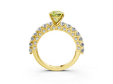 Yellow gold Fancy Yellow Cushion  Brilliant Solitaire with Pavé Band and Four-Prong Setting_44