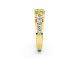 Yellow gold Fancy Yellow Cushion  Brilliant Solitaire with Side Stones on a Pave Band and Four-Prong Setting_26