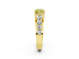 Yellow gold Fancy Yellow Cushion  Brilliant Solitaire with Side Stones on a Pave Band and Four-Prong Setting_39