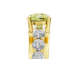 Yellow gold Fancy Yellow Cushion  Brilliant Solitaire with Side Stones on a Pave Band and Four-Prong Setting_42